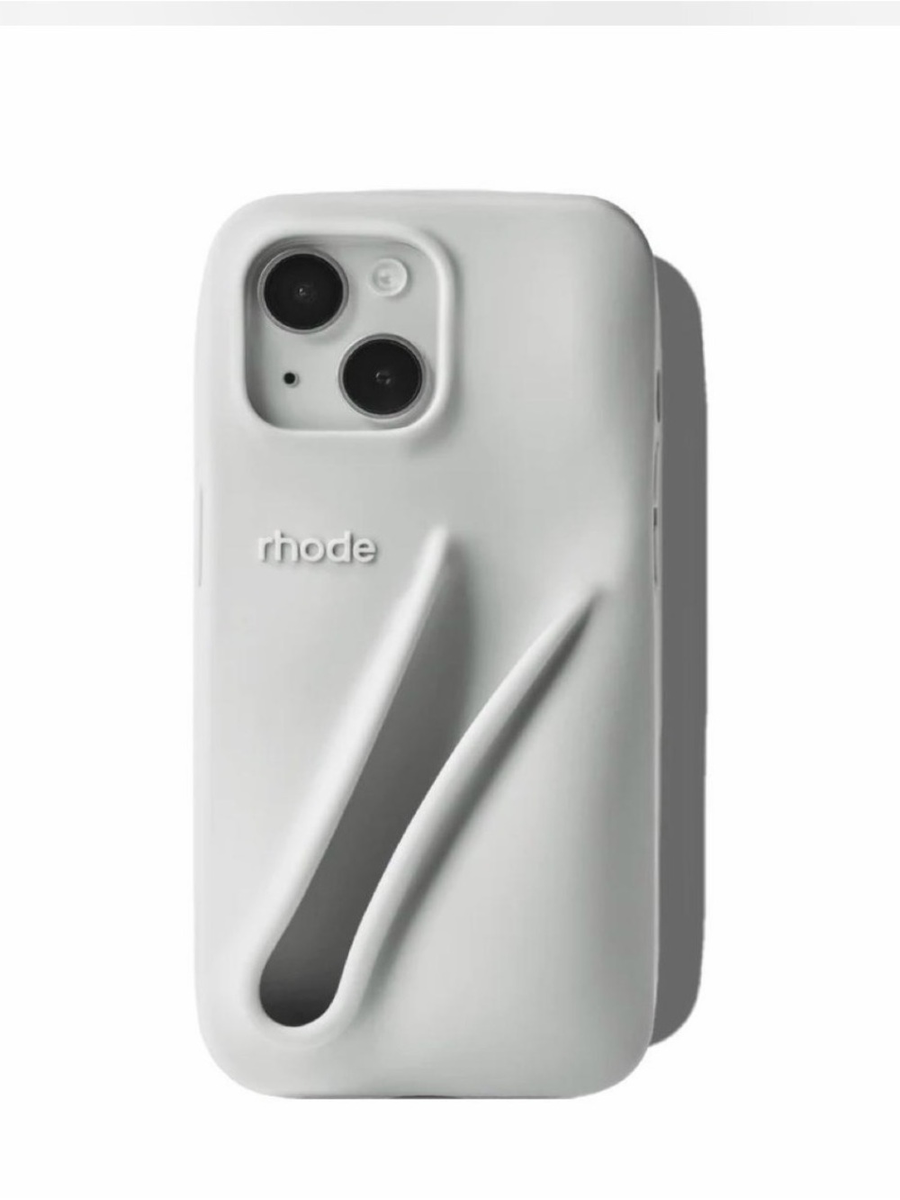 Rhode Lip Case iPhone 16 Pro Grey Soft Silicone Lip Tint Holder